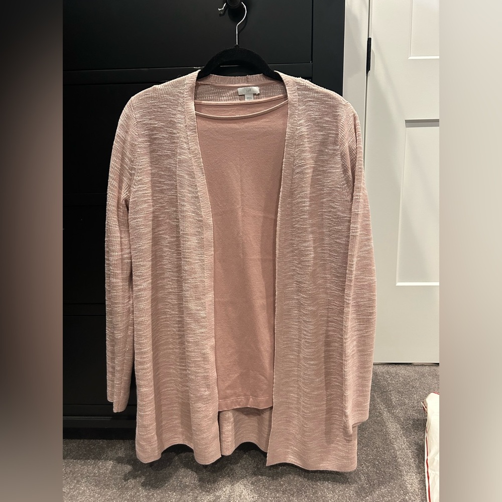 J.Jill set (shell and cardigan) light pink